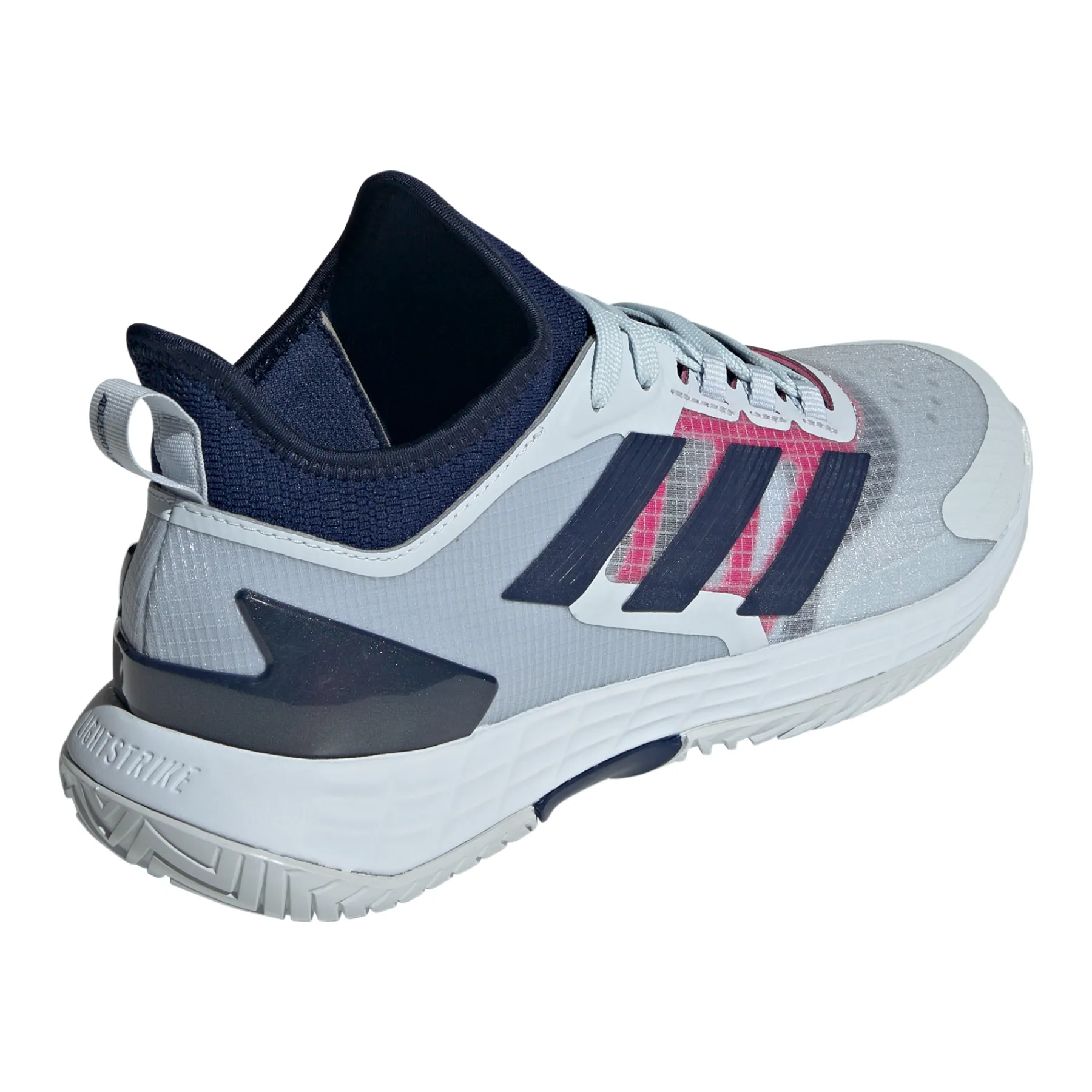 Adidas Adizero Ubersonic 4.1 Men Tennis Shoes - Halo Blue/Dark Blue/Team Shock Pink Trail Fit Tread Sole