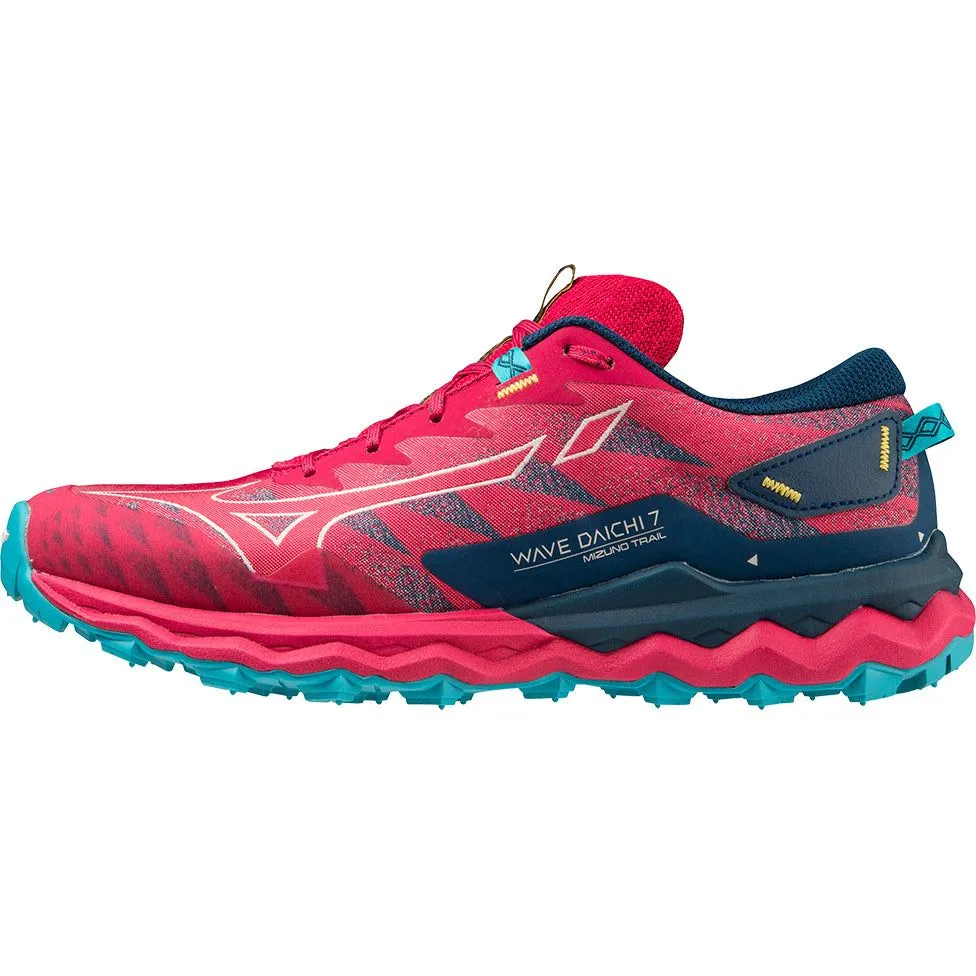 Mizuno Wave Daichi 7 Womens Trail Running Shoes - Red Stability Grip Work Ready