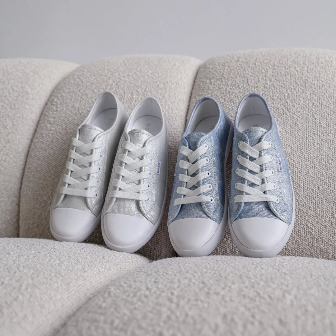 Cleo - Light Denim Shimmer Sleek Style Flip Step
