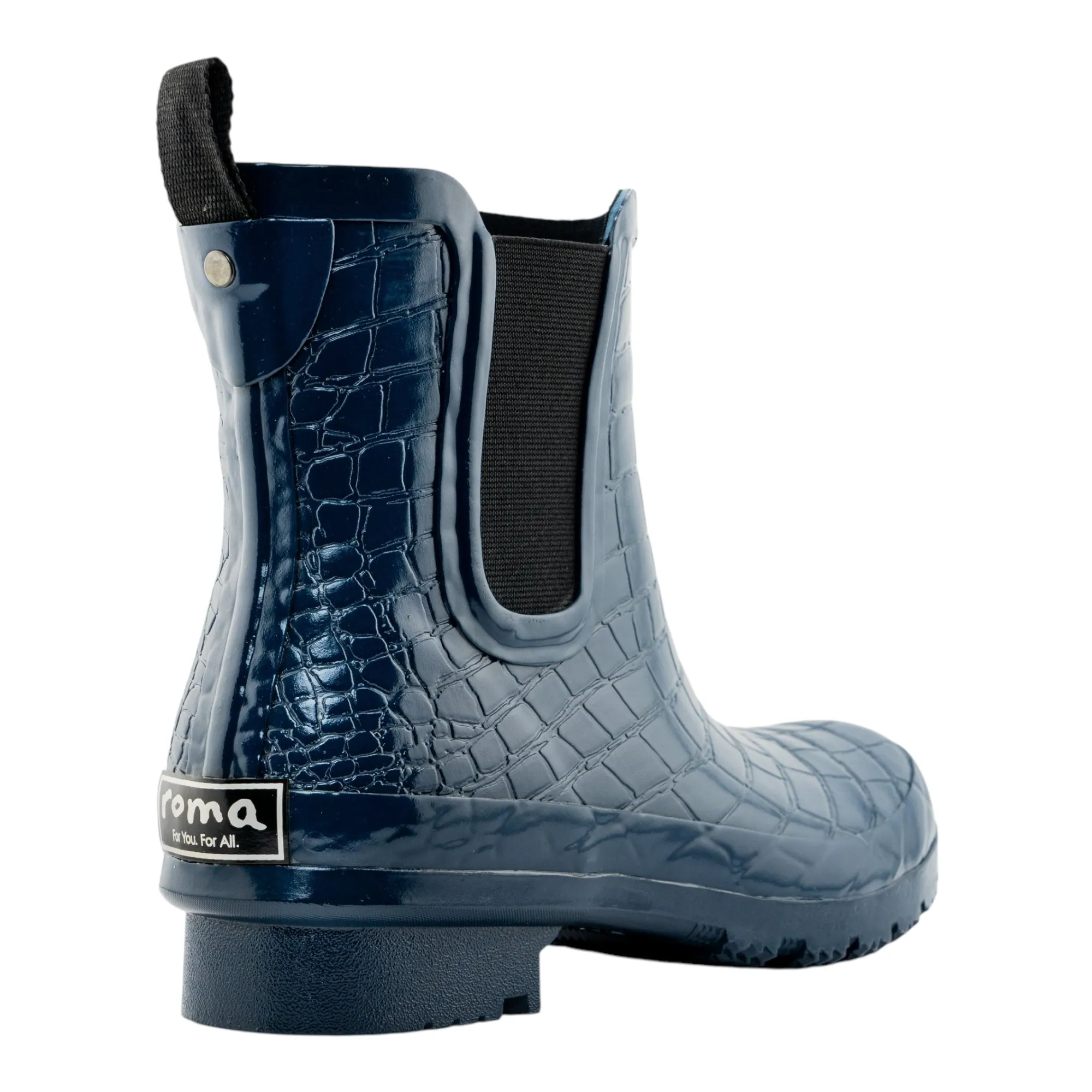 Urban Boots Functional Style Chelsea Navy Croc Emboss Women's Rain Boots
