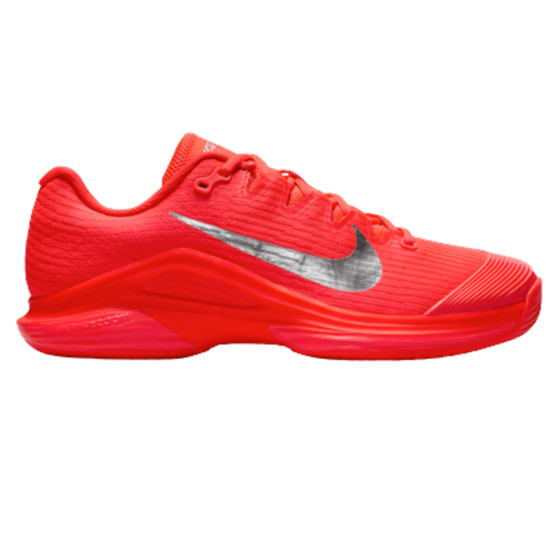 Nike Vapor 12 Premium Womens Hard Court Tennis Shoes - Bright Crimson/Metallic Silver weekend warriors