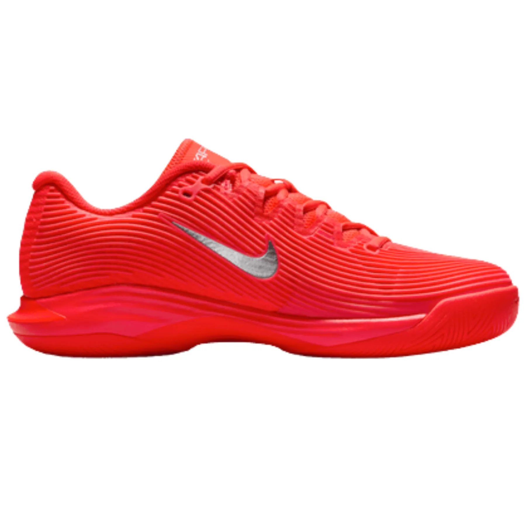 Nike Vapor 12 Premium Womens Hard Court Tennis Shoes - Bright Crimson/Metallic Silver Active Lifestyle All Function