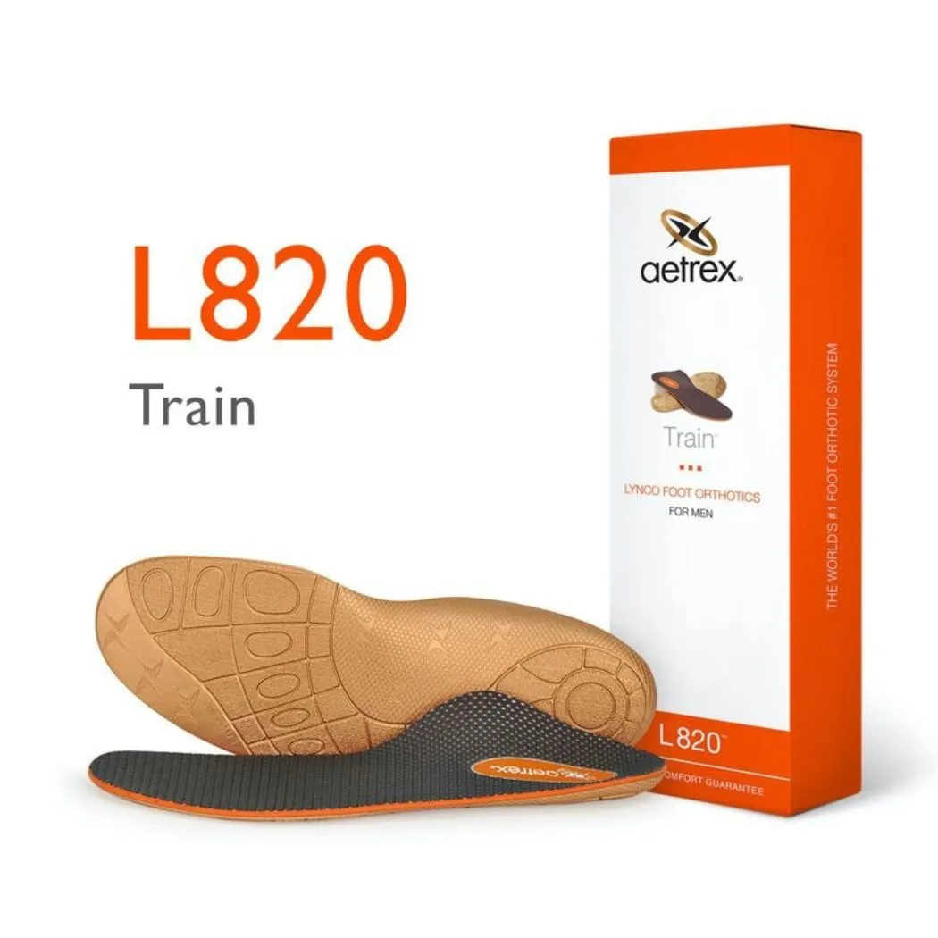 aetrex L820 Men's Train Posted Orthotics (Support For Flat & Low Arches) Comfortable Wear