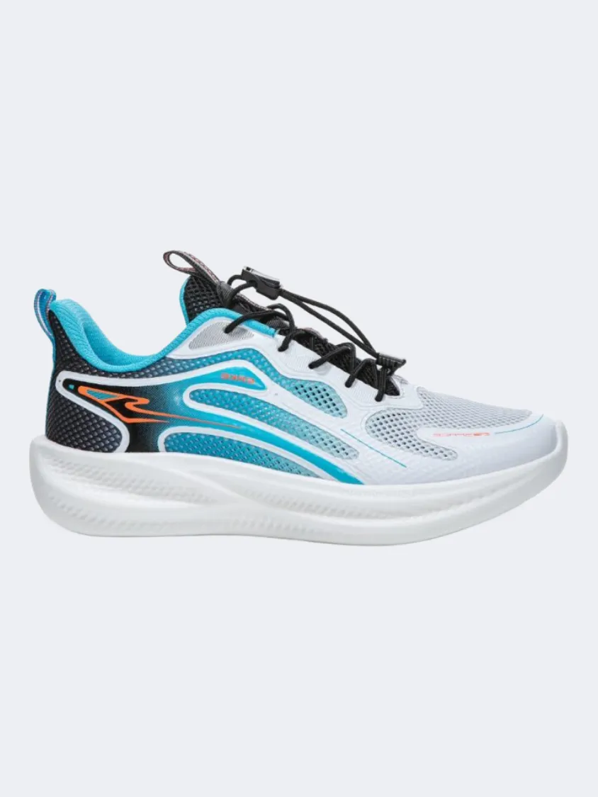 Erke Kids-Boys Running Shoes White/Blue/Black Tech Glow Tech Knit