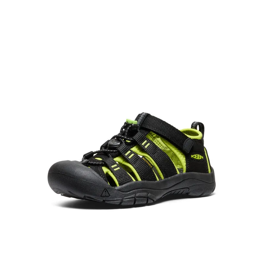 Outsole traction pattern supports agile footwork Running Motion Big Kids' Newport H2  |  Black/Lime Green