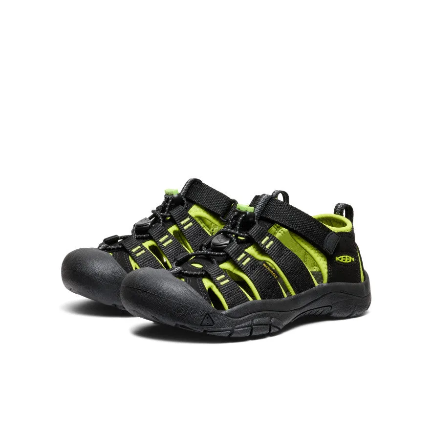 Big Kids' Newport H2  |  Black/Lime Green Minimal Stitch