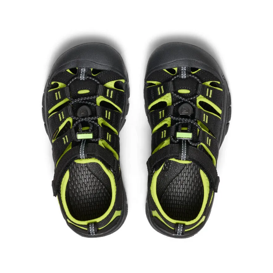 Big Kids' Newport H2  |  Black/Lime Green Mobility Trainer Padded top line softens collar contact with ankle