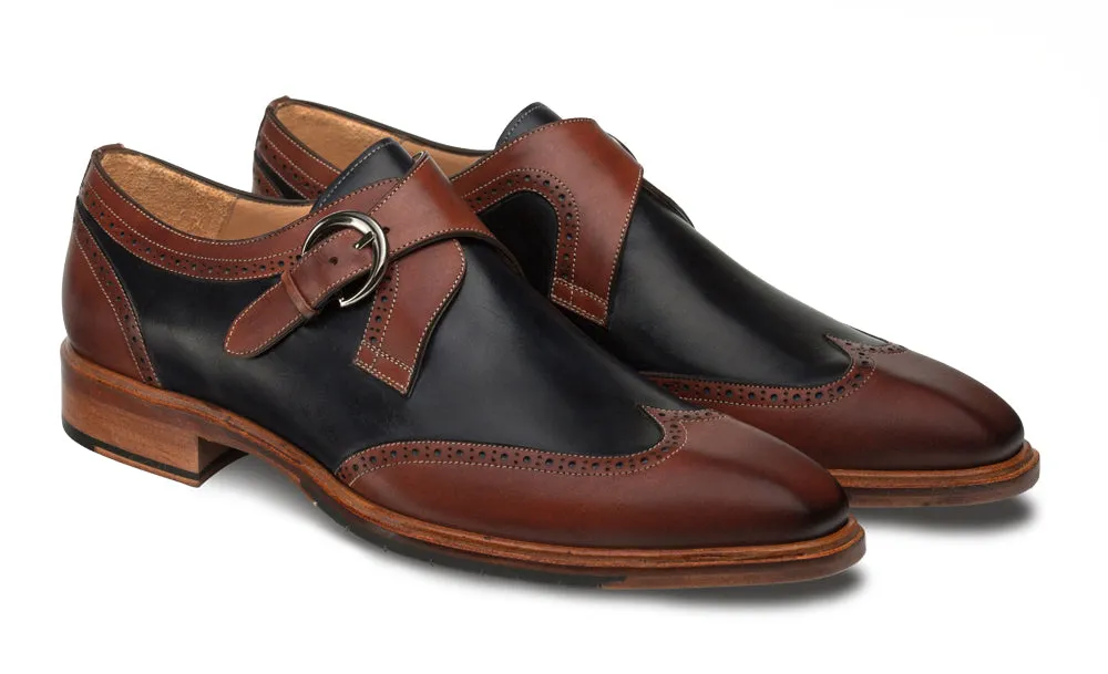 Modesto Monkstrap Shoe Cognac/Blue Urban Mode