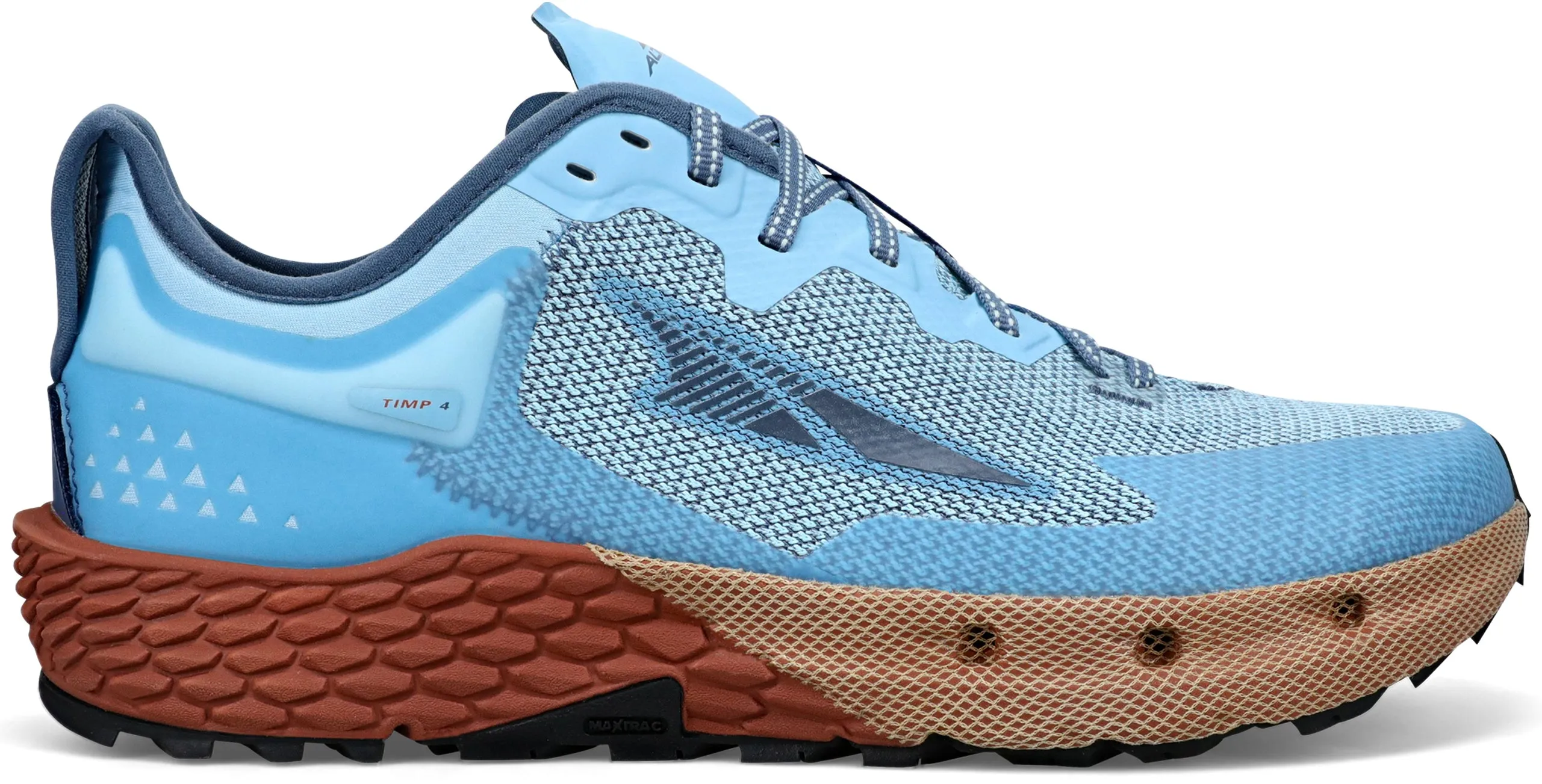 Stability zone in sole assists in maintaining form Altra Timp 4 Mens Trail Running Shoes - Blue