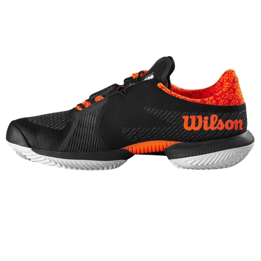 Comfort Fit Wilson 2023 Kaos Swift 1.5 Men's Tennis Shoes - Black/Phantom/Shocking Orange