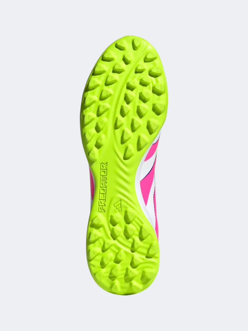 Adidas Predator League Tf Men Football Shoes White/Pink/Lemon color coordination waiting - area shoes