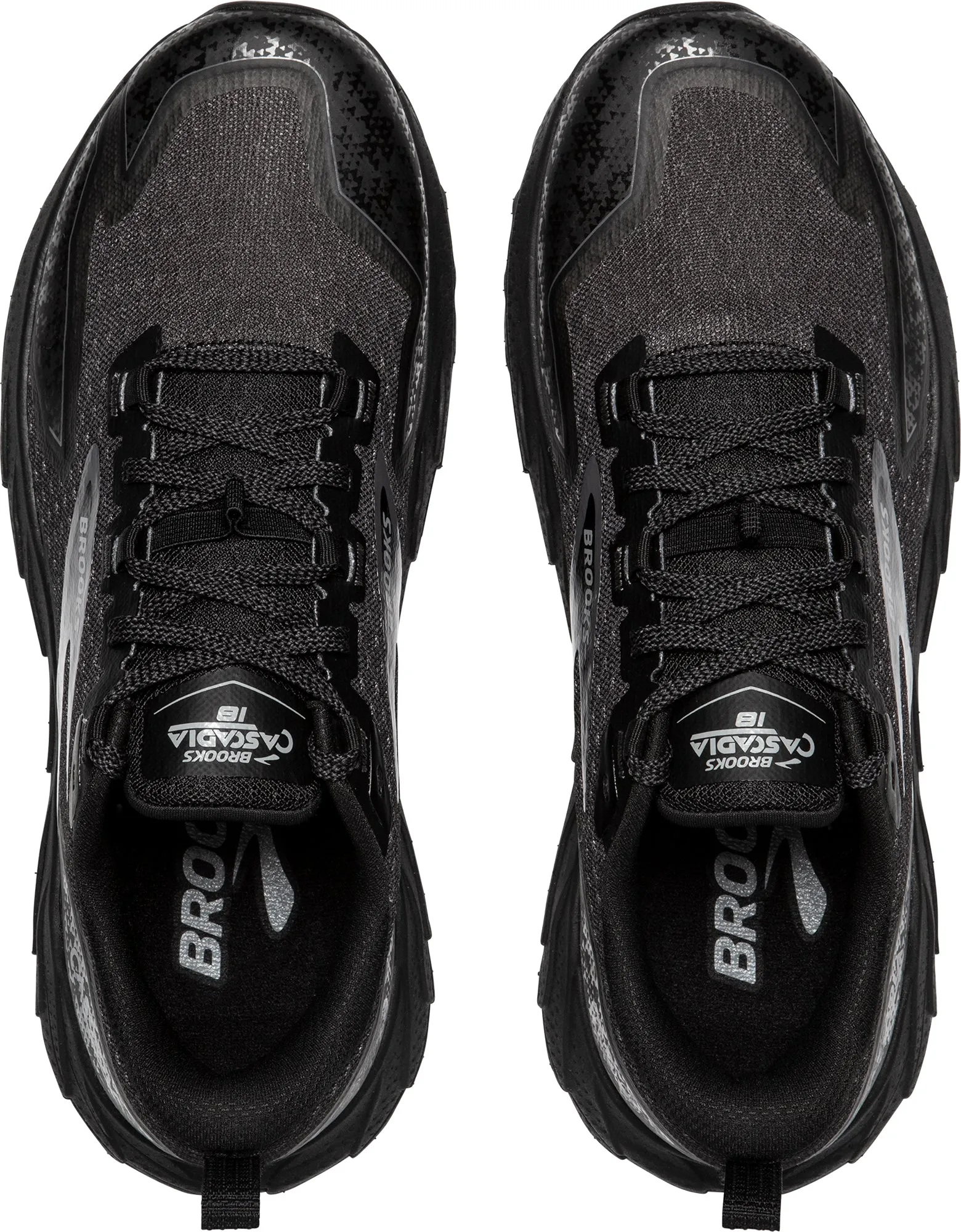 Breathable fabric Anti Aging Brooks Cascadia 18 Mens Trail Running Shoes - Black