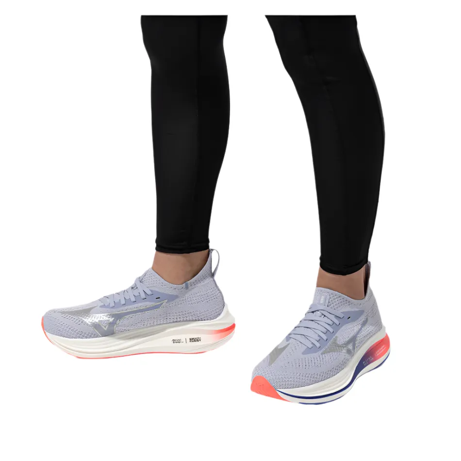 bead - embellished - design shoes Activewear Mizuno Women's Neo Zen Running Shoes in Icelandic Blue/Silver/Striking Coral AW25