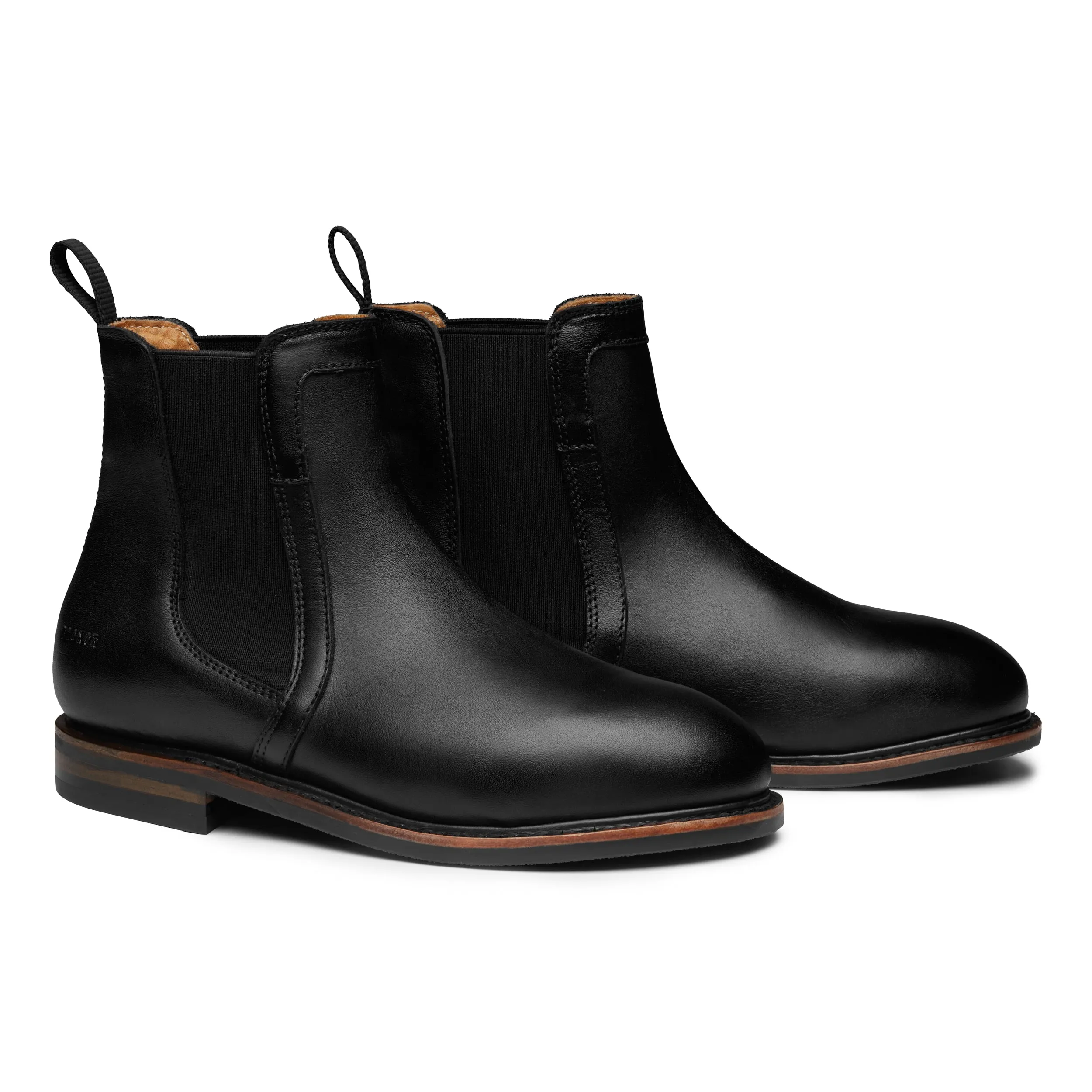 WOMEN STEEL TOE CHELSEA BOOT ICON BLACK Simple Leather All-day Comfort