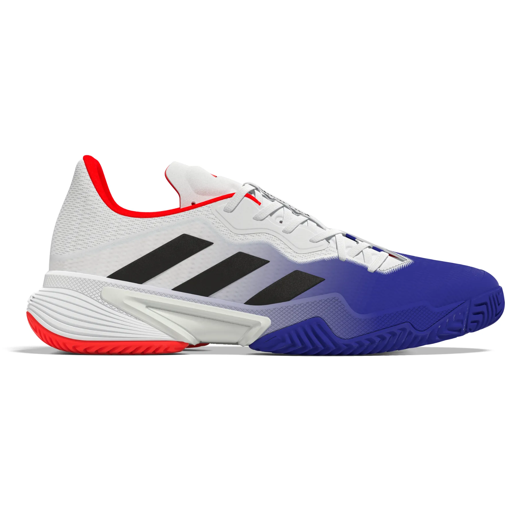 Adidas Performance Barricade Men Tennis Shoes - Lucblu/Core Black/Solar Red All weather Padded collar