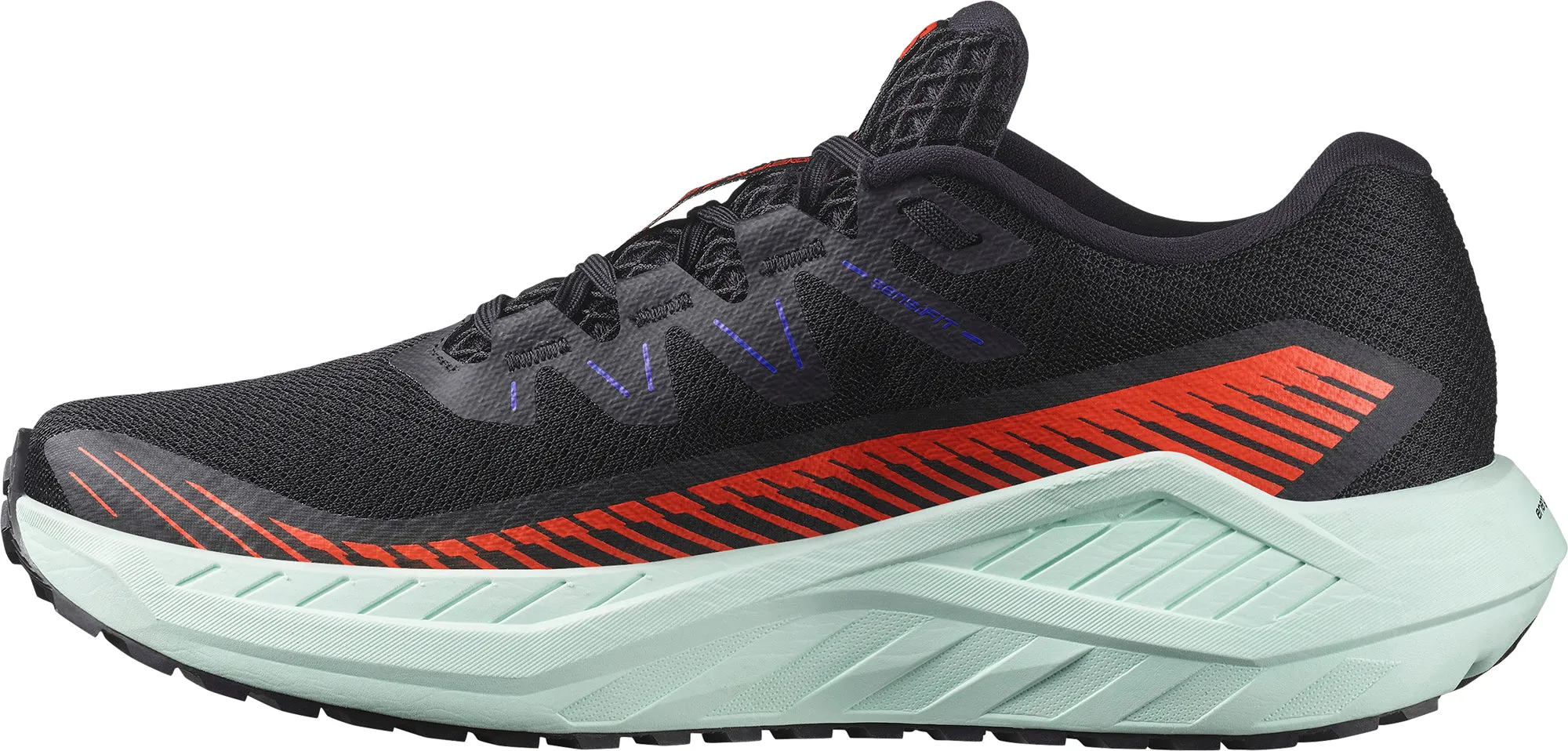 Stable Fit Uppers are built to stay supportive over time Salomon DRX DEFY GRVL Mens Trail Running Shoes - Black