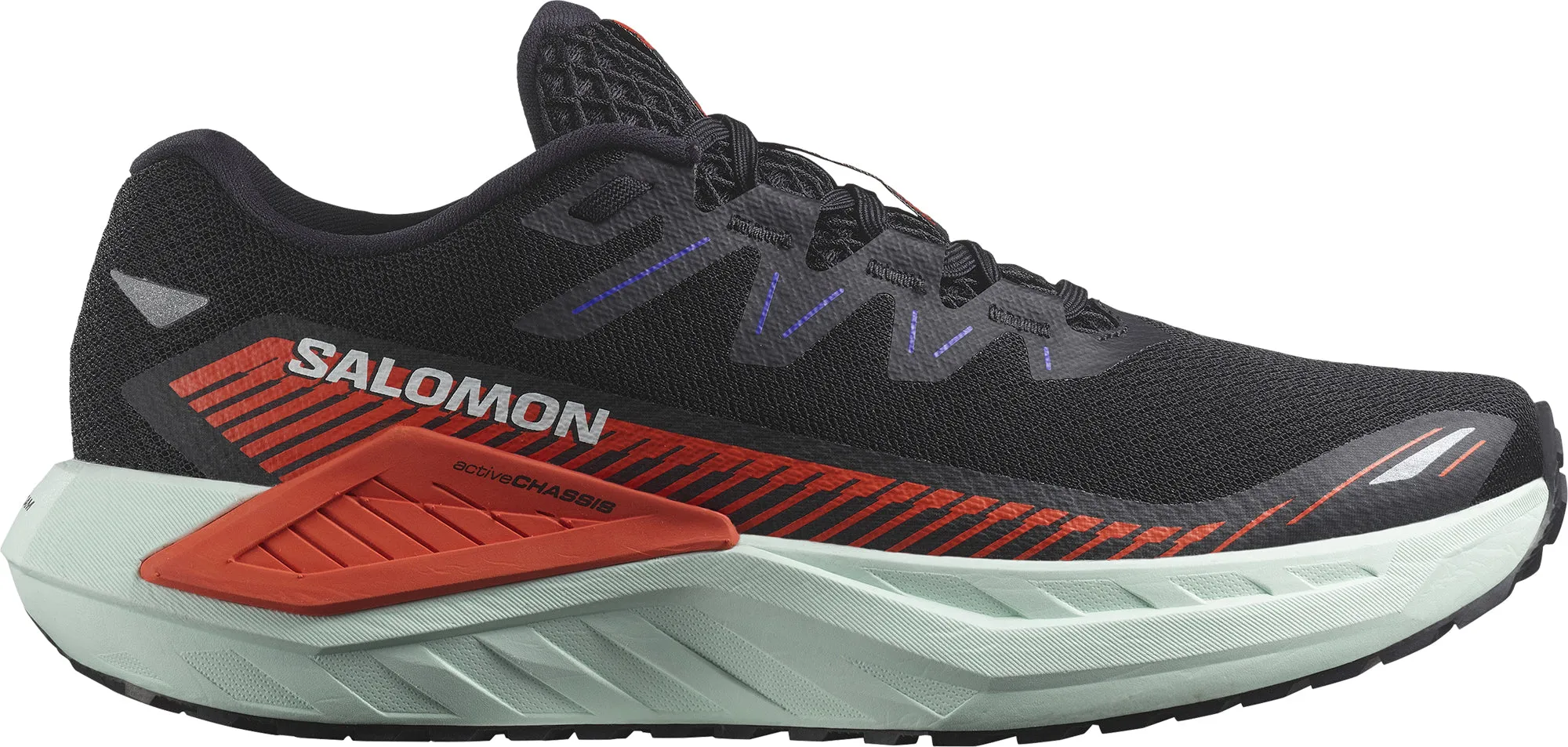 Motion control supports explosive lateral pushes Salomon DRX DEFY GRVL Mens Trail Running Shoes - Black