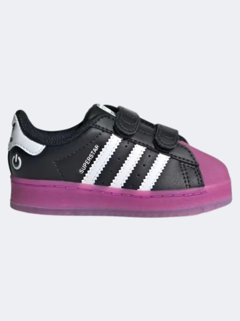 Adidas Superstar Led Light Infant-Girls Originals Shoes Black/Purple/White Party Mood