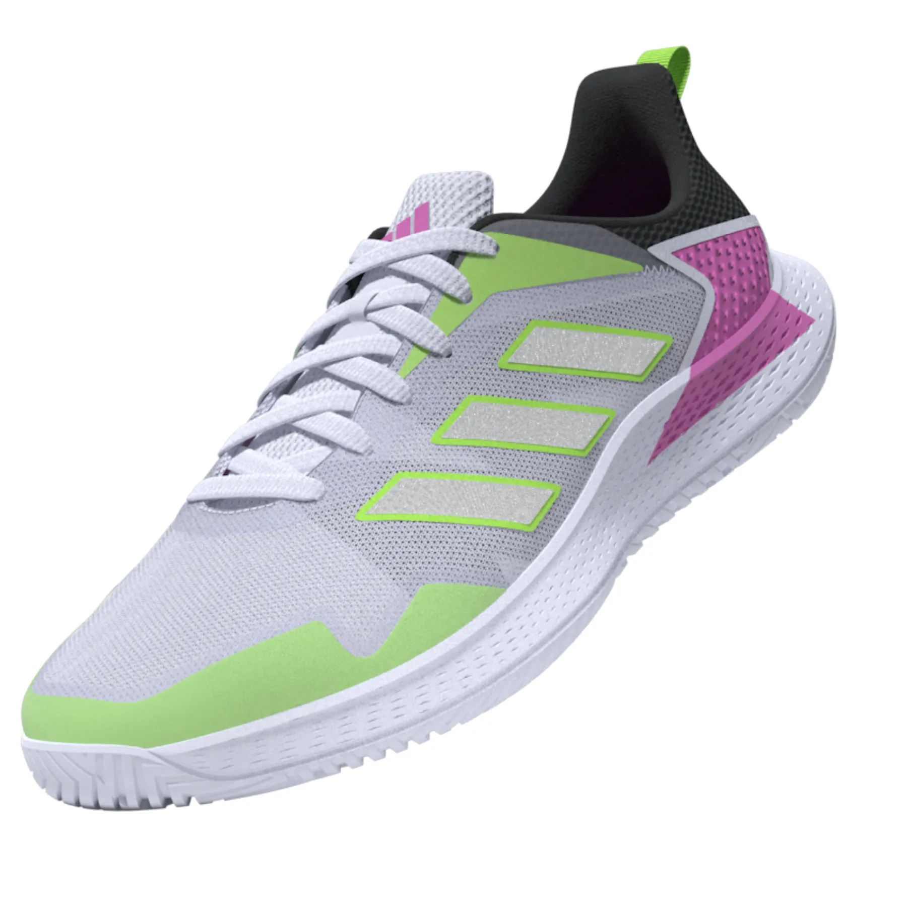 Adidas Performance Defiant Speed Men Tennis Shoes - Crystal White/Silver Metallic/Carbon Breathable Linings