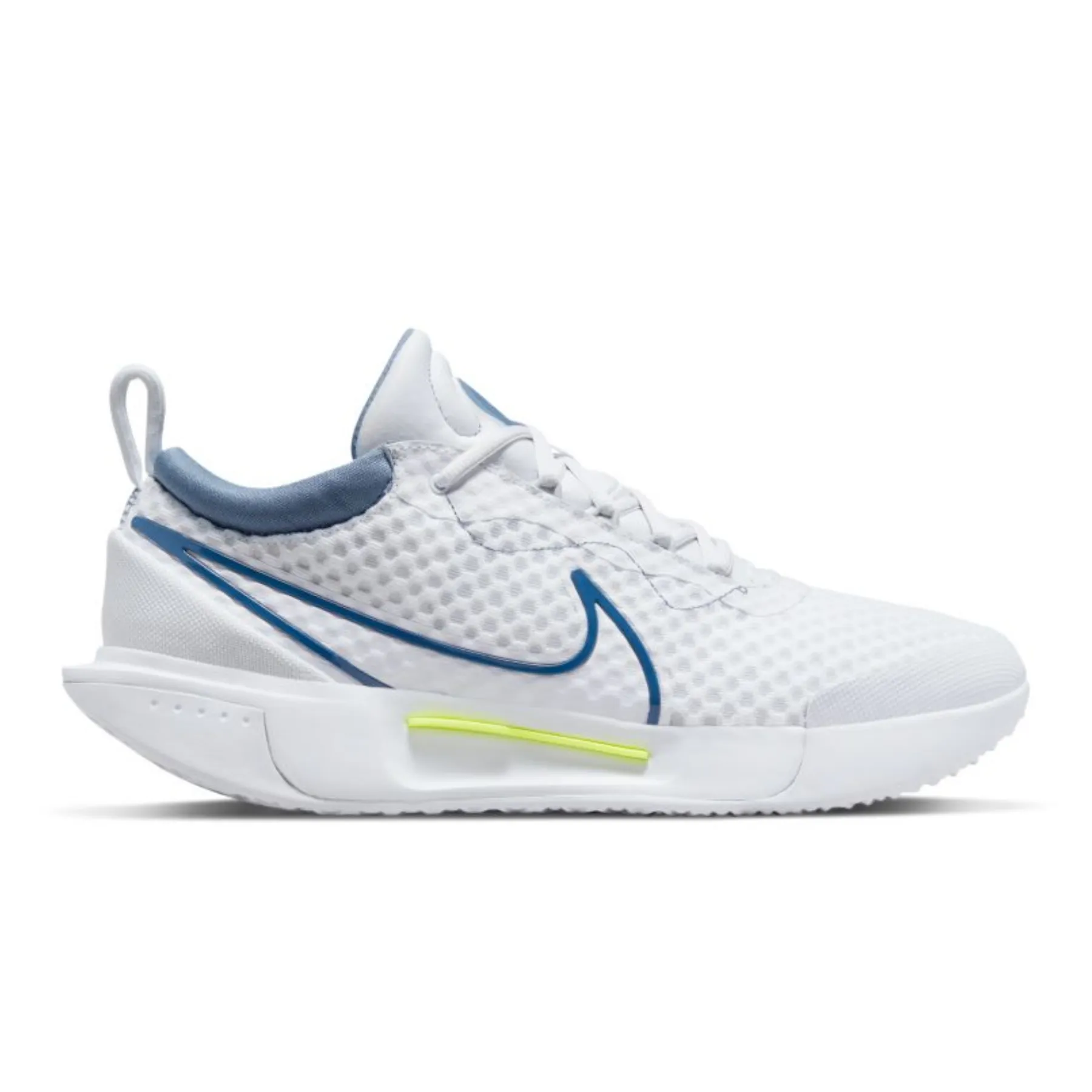 Responsive Midsole Lace Closure Nike  Court Zoom Pro Men Hard Court Tennis Shoes -White Mystic Navy-Ashen Slate-Grey Fog