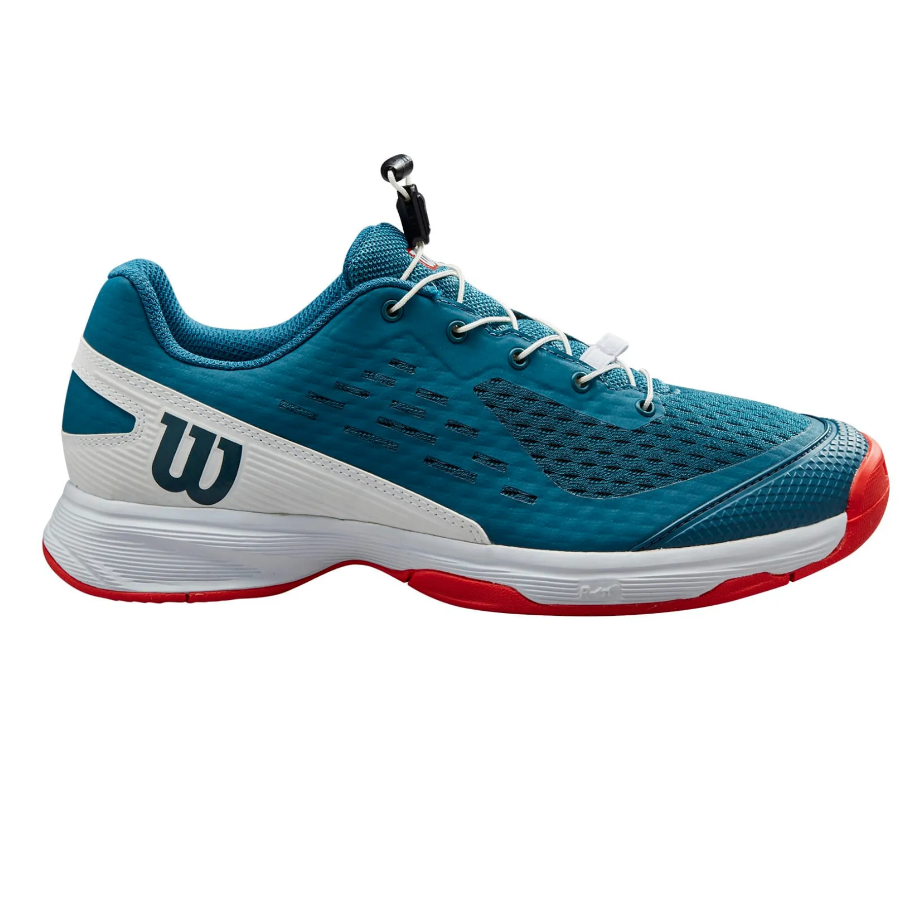Wilson Rush Pro JR 4.0 QL Tennis Shoes - Blue Coral/ White/ Fiesta Speed Focus Fitness Edge