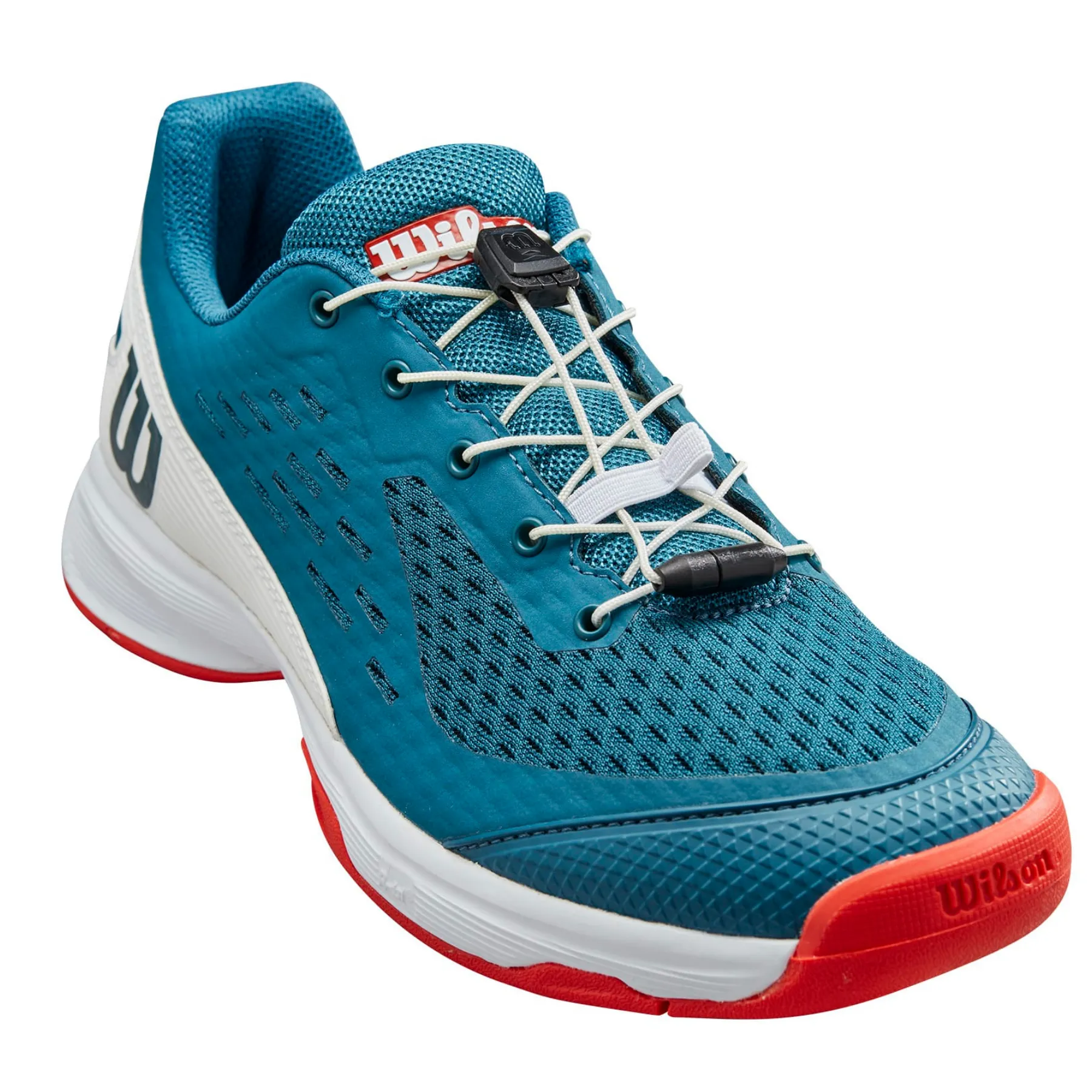 Wilson Rush Pro JR 4.0 QL Tennis Shoes - Blue Coral/ White/ Fiesta Impact Absorb