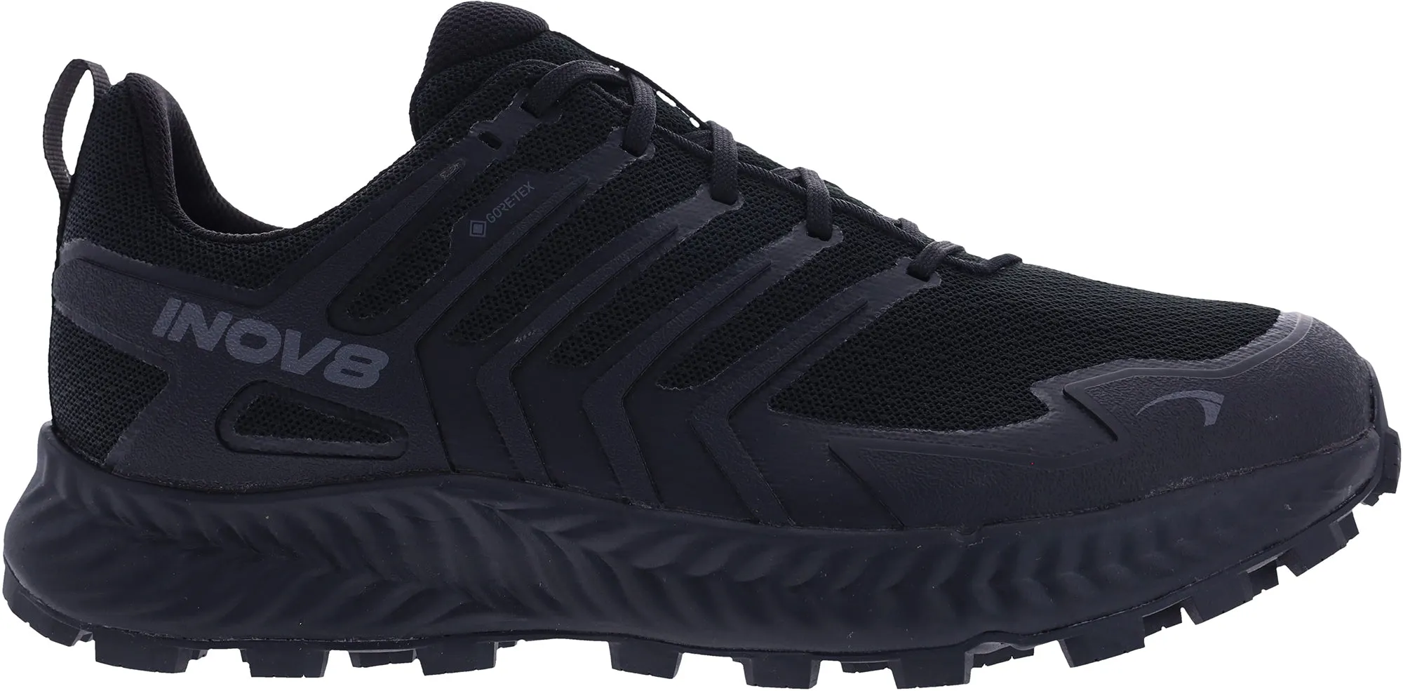 Dirt Trail Quick Adjustment Fit Inov8 Roclite GORE-TEX WIDE FIT Mens Walking Shoes - Black