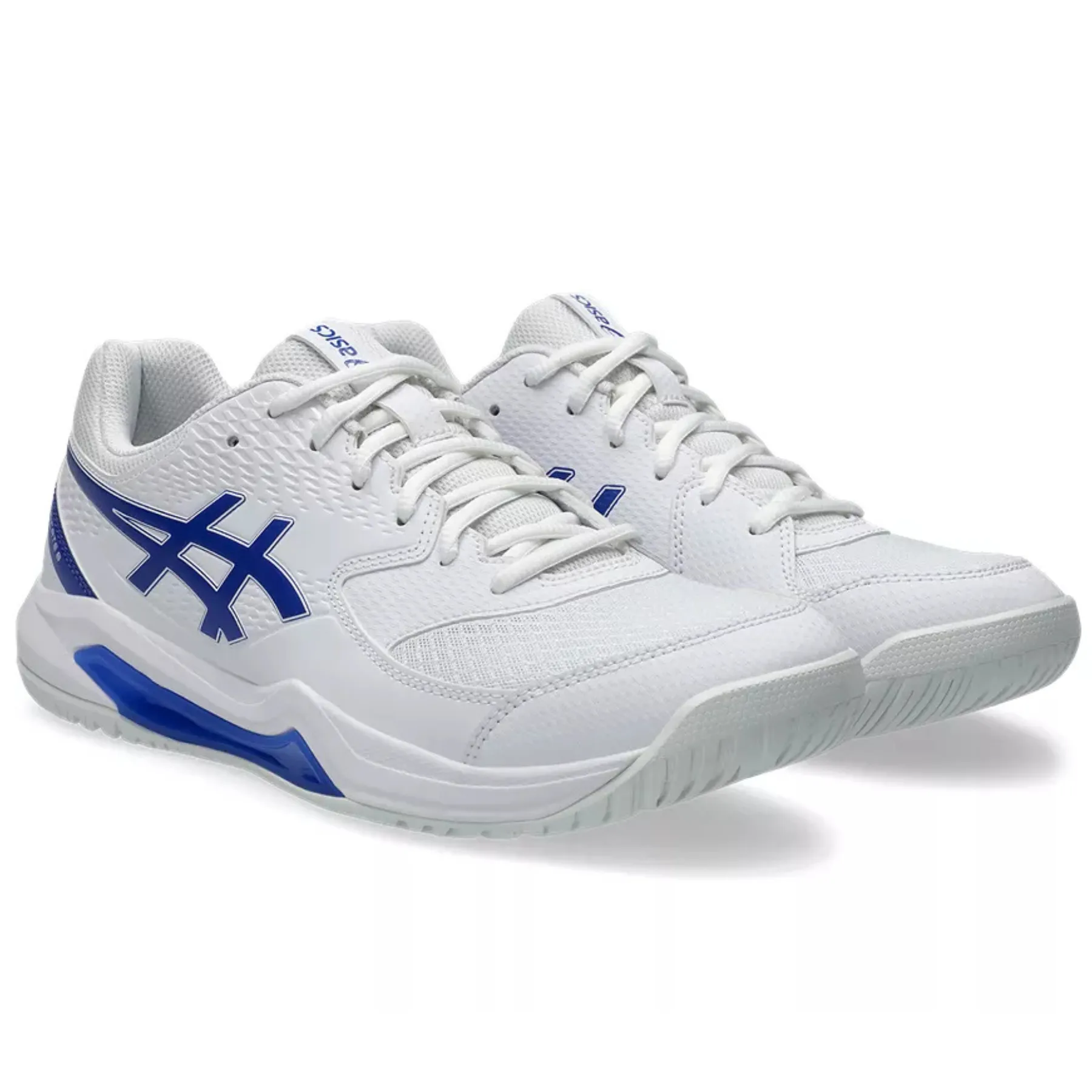 Unisex Fit Exercise Ready Asics Gel Dedicate 8 Hard Court Mens Tennis Shoes - White/Dark Cobalt