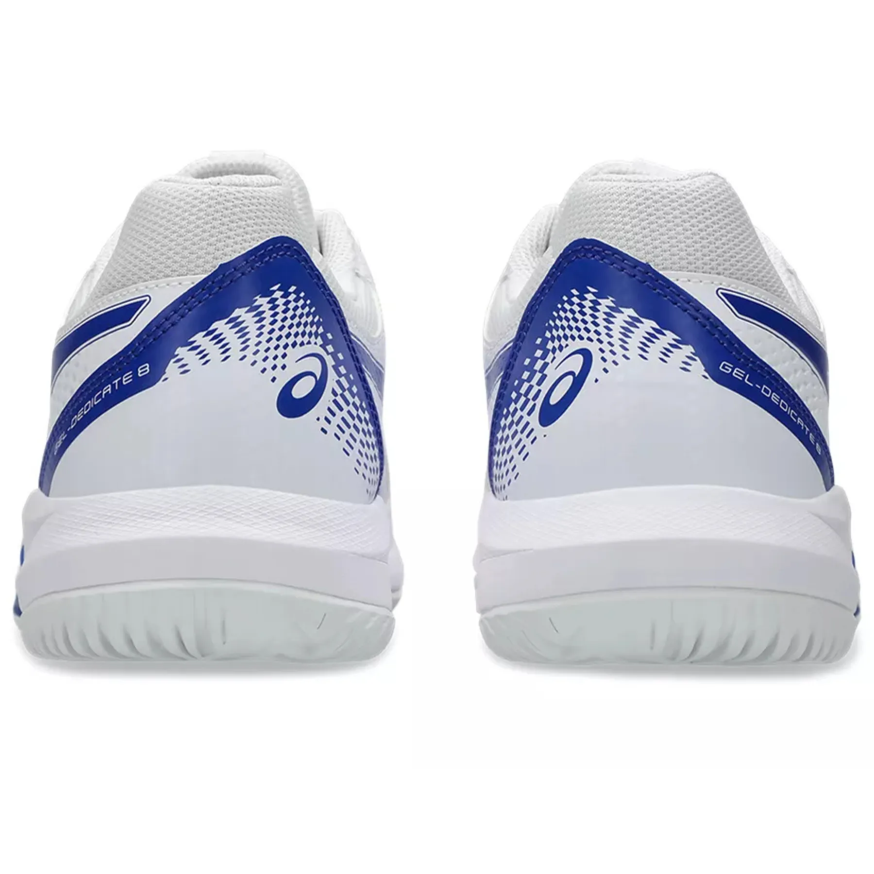 Asics Gel Dedicate 8 Hard Court Mens Tennis Shoes - White/Dark Cobalt Pace Ready Trail Fit