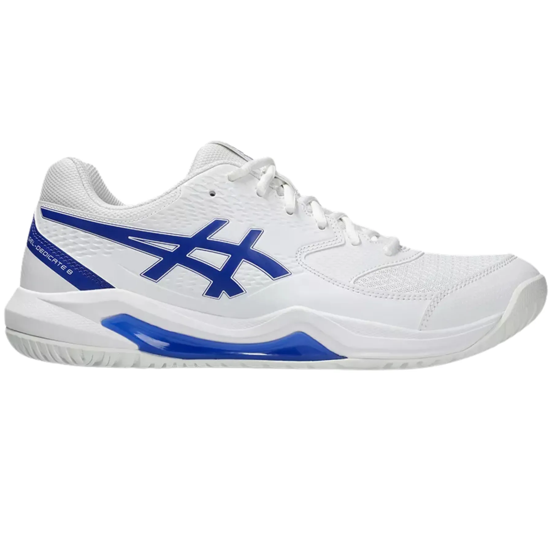 Asics Gel Dedicate 8 Hard Court Mens Tennis Shoes - White/Dark Cobalt Durable Teen Athletes