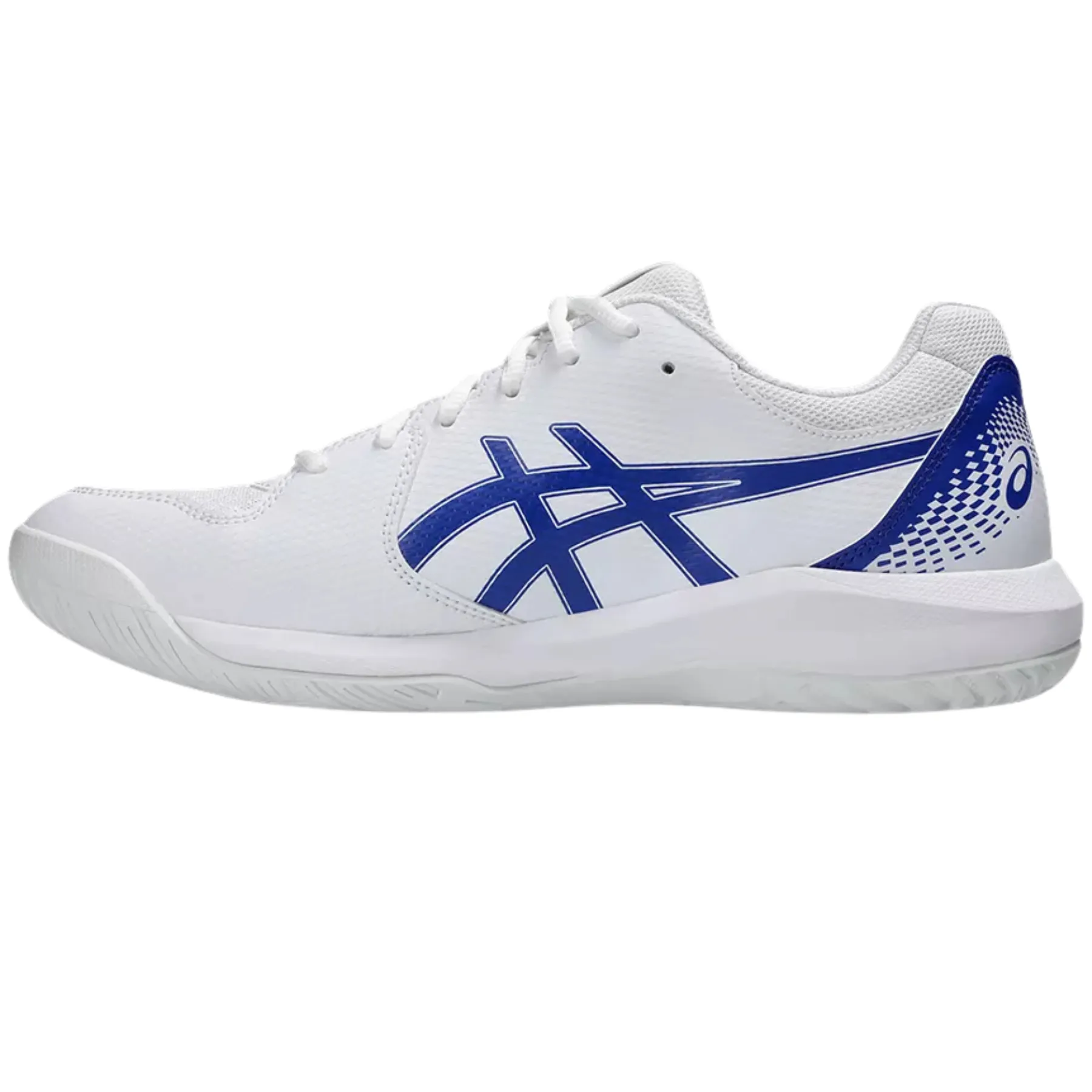 Asics Gel Dedicate 8 Hard Court Mens Tennis Shoes - White/Dark Cobalt Road Friendly