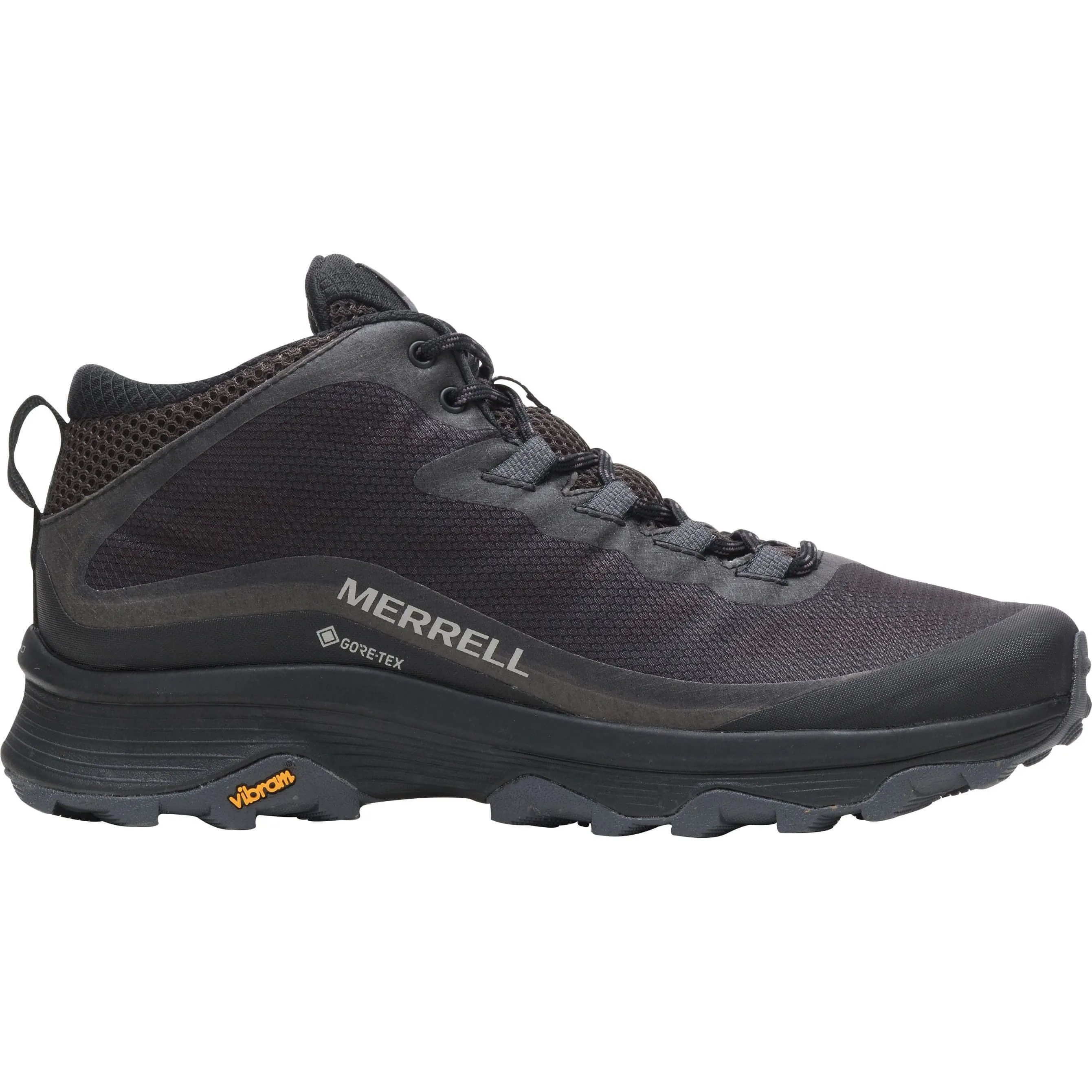 zipper Merrell Moab Speed Mid GORE-TEX Mens Walking Boots - Black