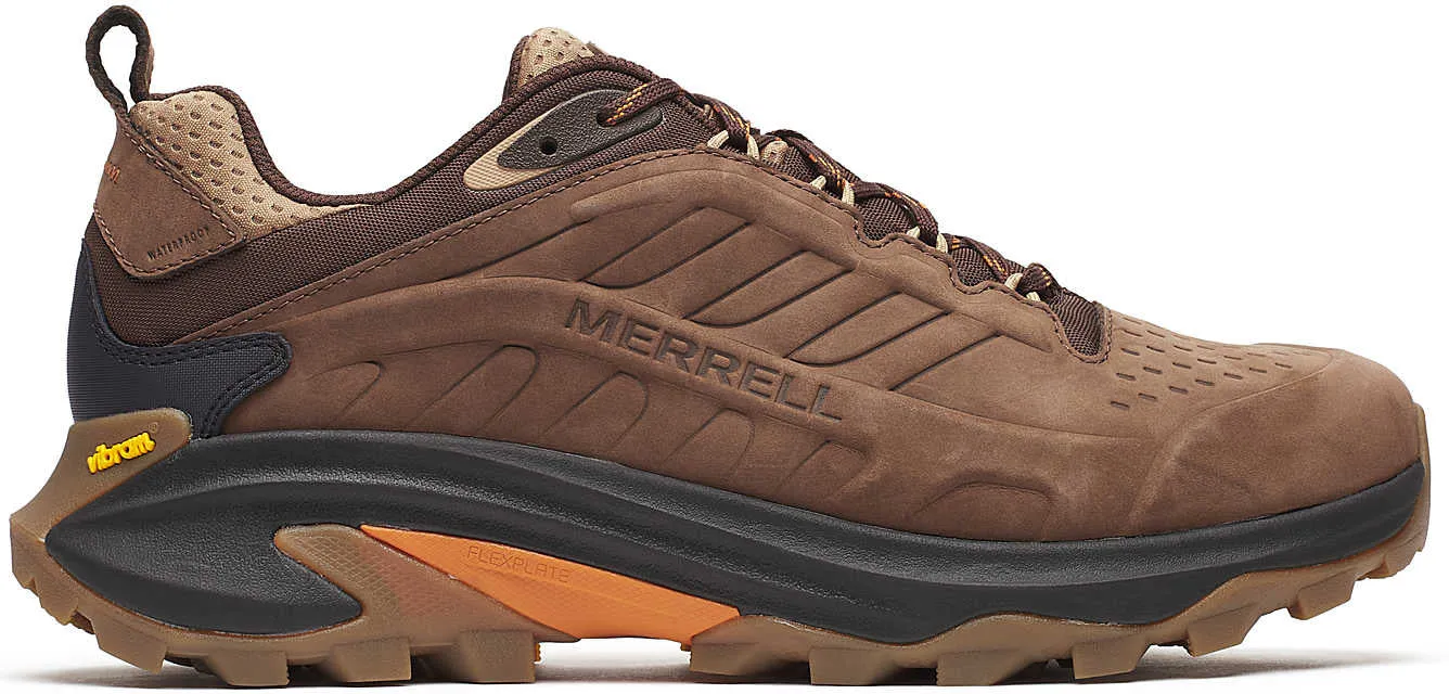 Merrell Moab Speed 2 Leather Waterproof Mens Walking Shoes - Brown Climb Friendly Path Comfort