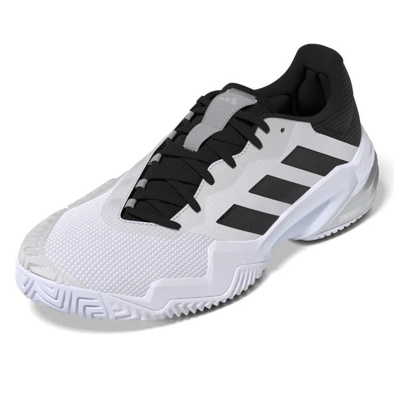 Adidas Barricade 13 Mens White/Core Black/Grey Three Tennis Shoes College students Ventilated Sides