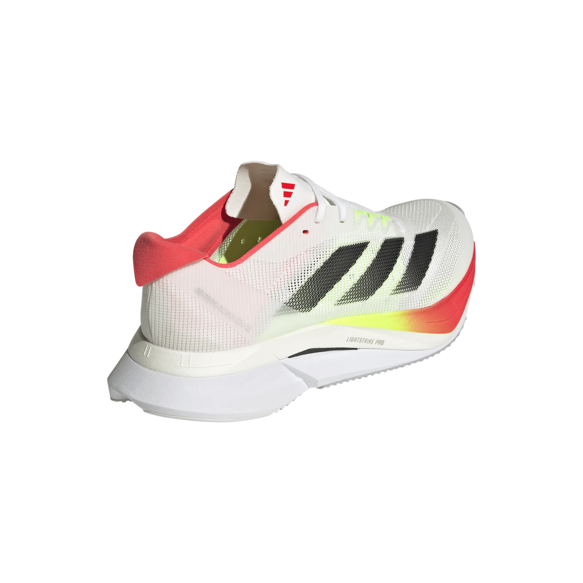 Adidas Women's Boston 12 Running Shoes in FTWR White/Core Black/Lucid Red SS25 Speed Performance Fit