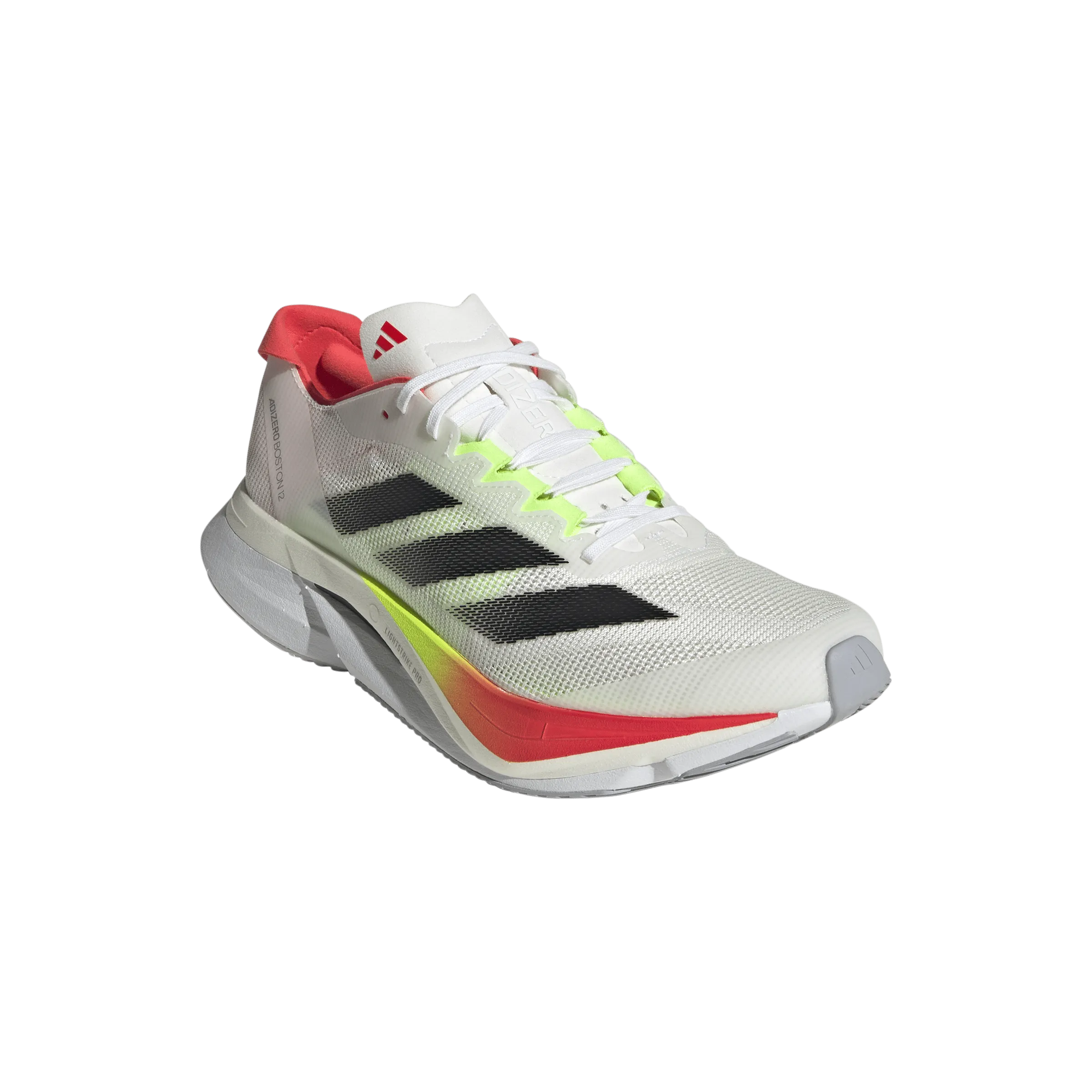 Adidas Women's Boston 12 Running Shoes in FTWR White/Core Black/Lucid Red SS25 orthotic insole shoes