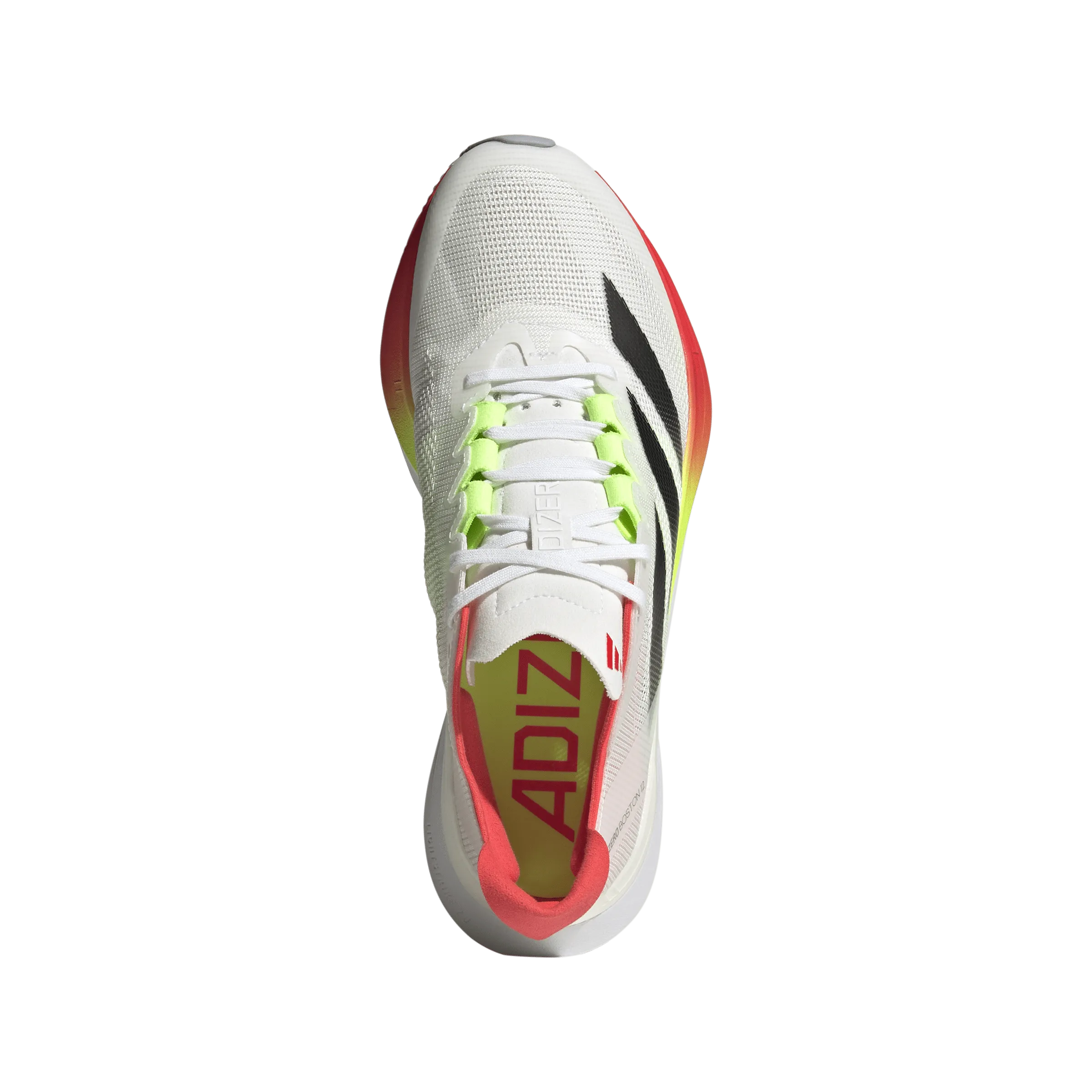 Padded interior Adidas Women's Boston 12 Running Shoes in FTWR White/Core Black/Lucid Red SS25