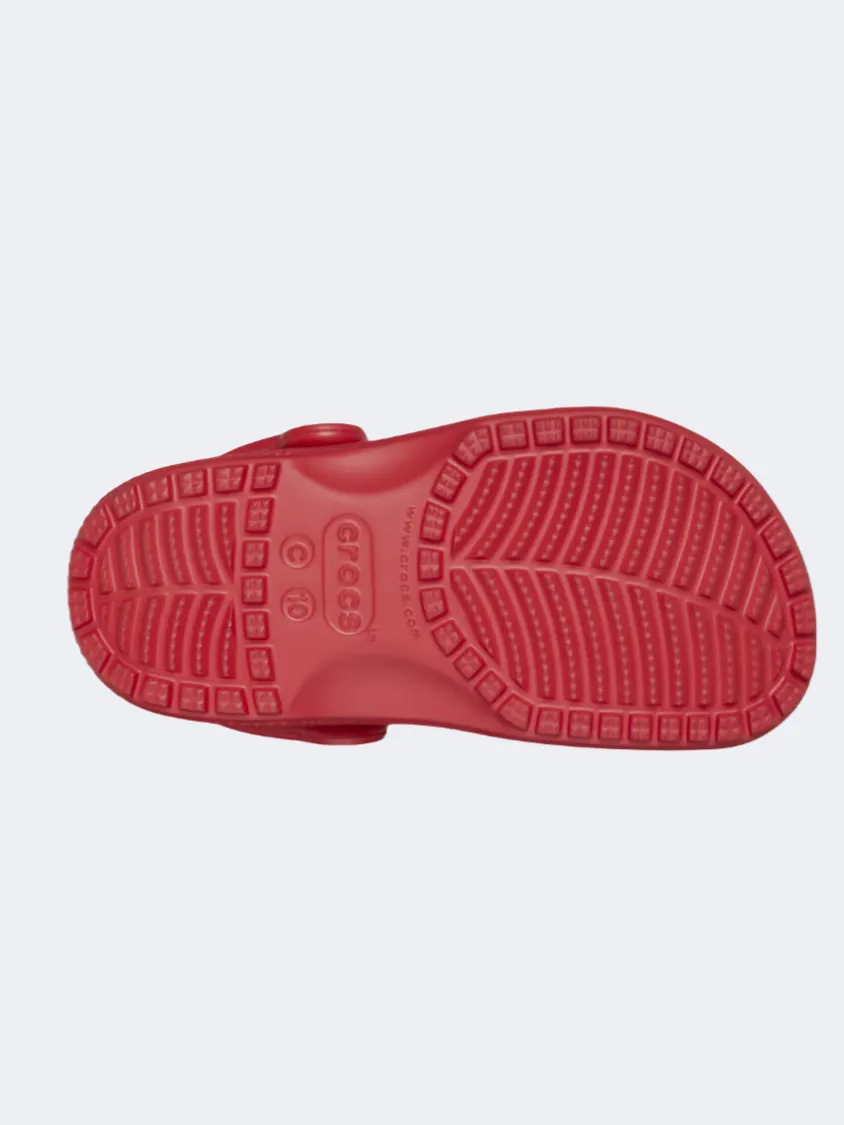 Kids Fun Smooth Soles Crocs Classic Clog Kids Lifestyle Slippers Varsity Red