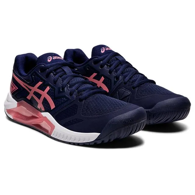 Asics Womens Gel Challenger 13 Tennis Shoes - Peacoat/Smokey Rose Moisture wicking Training Ready