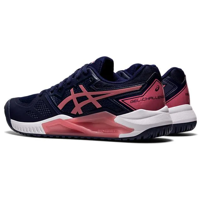 Breathable knit Asics Womens Gel Challenger 13 Tennis Shoes - Peacoat/Smokey Rose