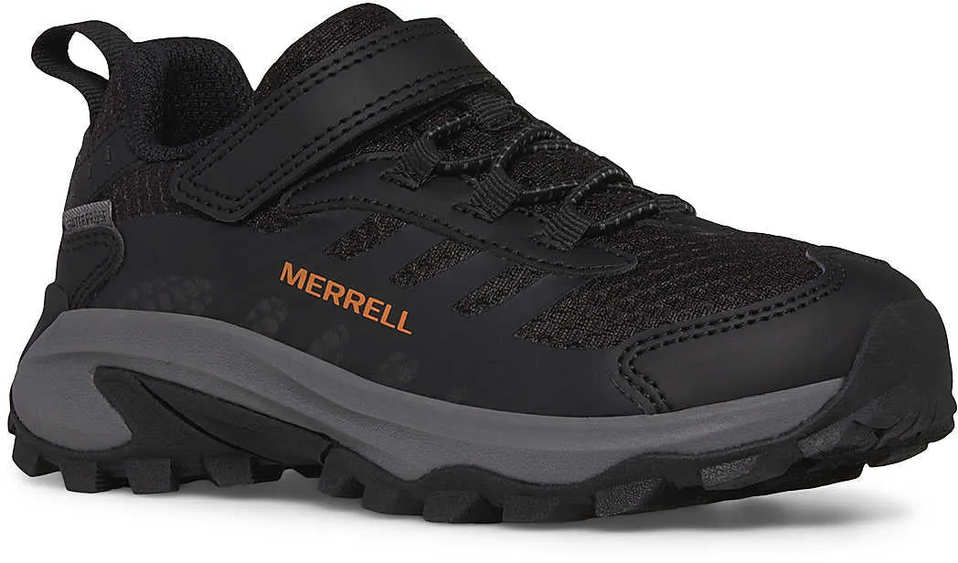 Merrell Moab Speed 2 A/C Waterproof Childrens Walking Shoes - Black Quick Adjust easy move