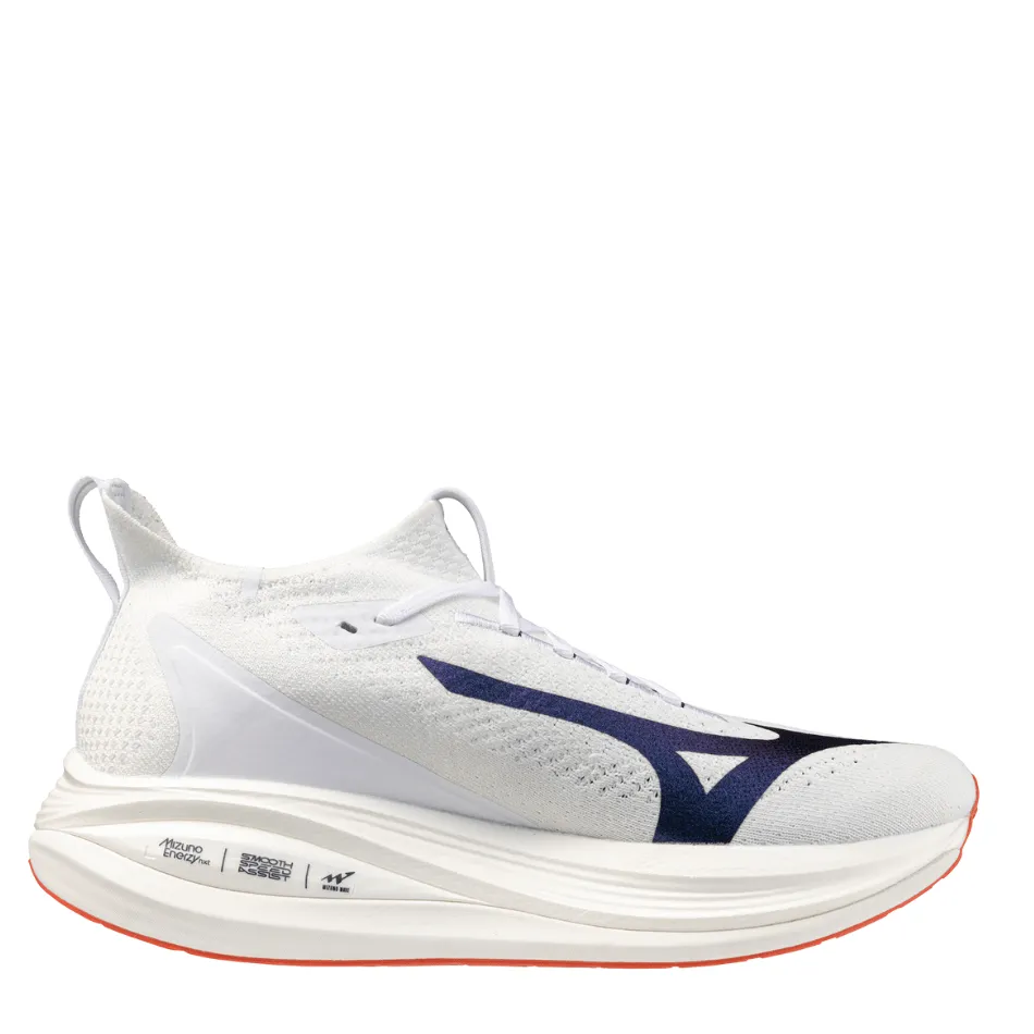 Mizuno Men's Neo Vista 2 Running Shoes in White/White/Iris Bloom AW25 Adventure Running
