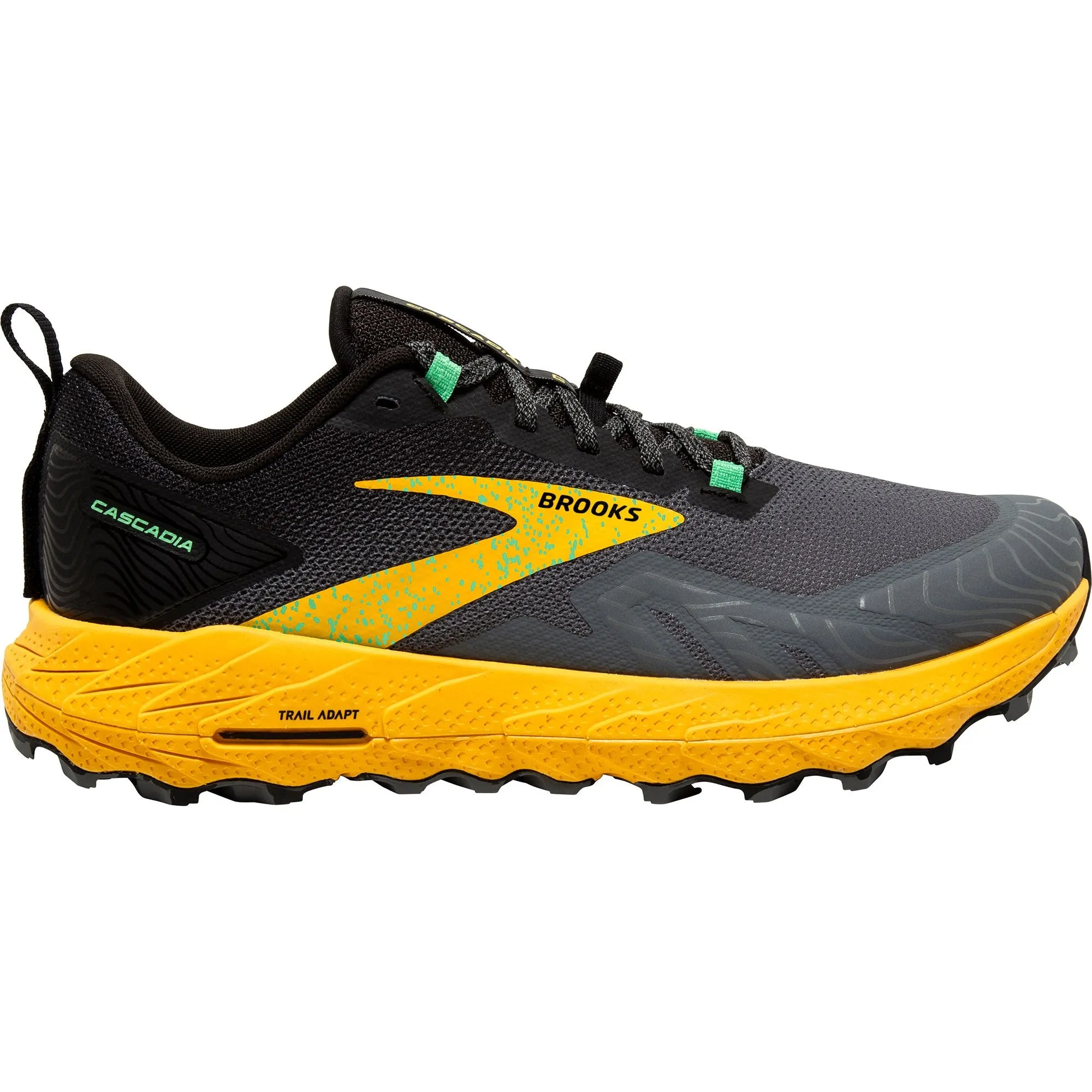Brooks Cascadia 17 Mens Trail Running Shoes - Grey Secure lacing holds foot in place without constriction