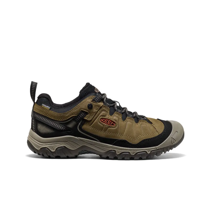 Men's Targhee IV Waterproof Hiking Shoe  |  Dark Olive/Gold Flame Bounce Sole Vented Lining