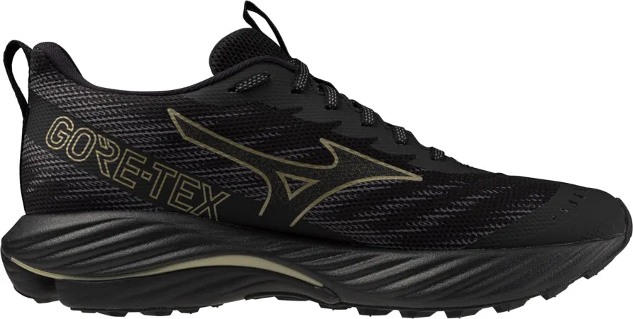 Mizuno Wave Rider GORE-TEX 2 Mens Trail Running Shoes - Black Upper mesh resists tearing under frequent wear