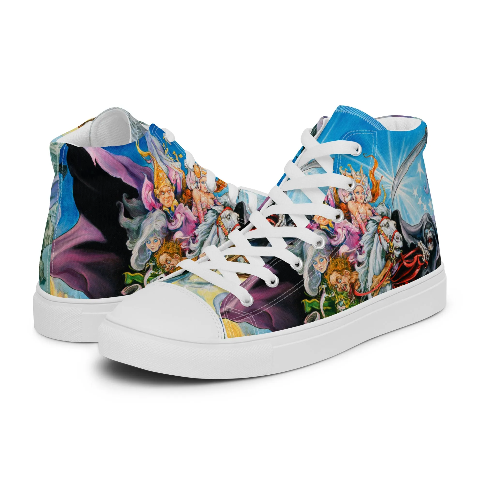 Clean Vibe Race day Mort Men??s High Top Canvas Shoes -  Free Shipping! *US SIZES SHOWN! USE CHART!