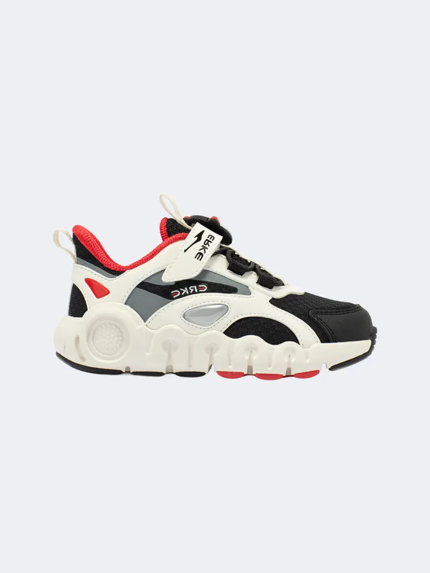 Erke Cushioning Kids-Boys Running Shoes Cream White/Red On Trend Training Mode