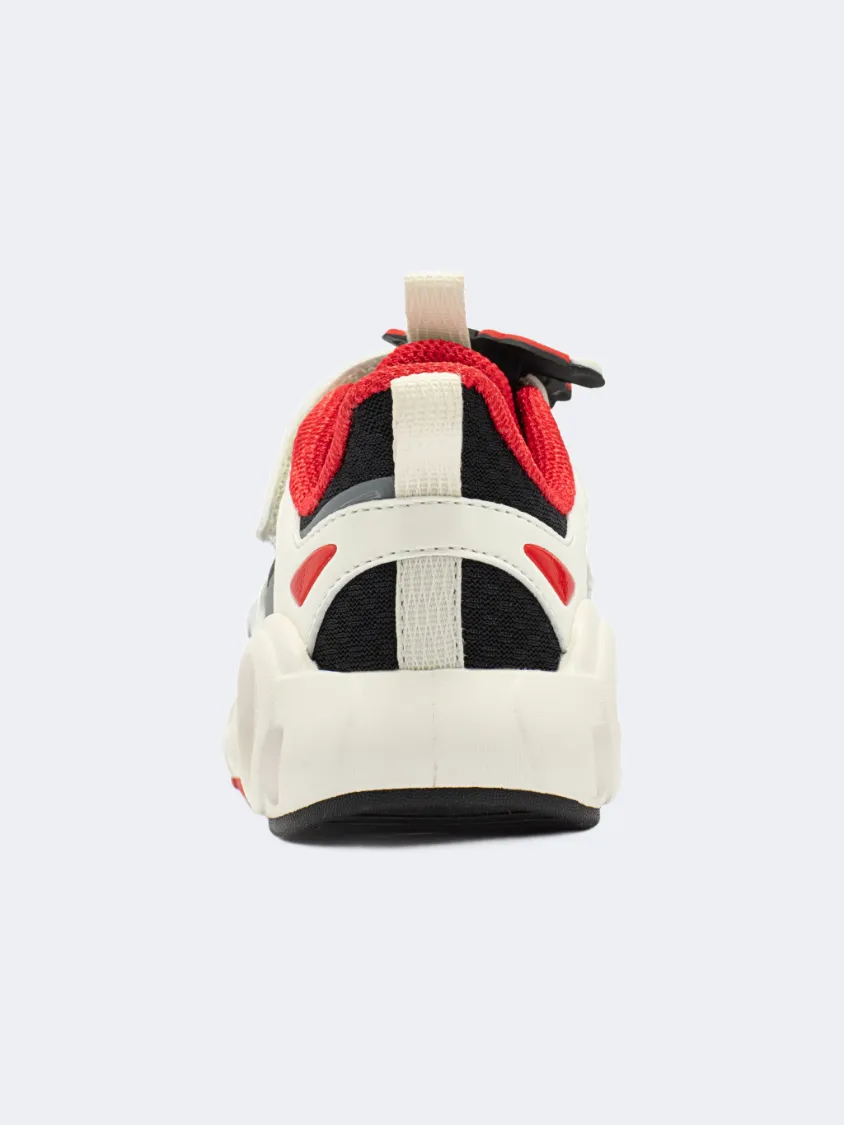 Erke Cushioning Kids-Boys Running Shoes Cream White/Red Secure fit