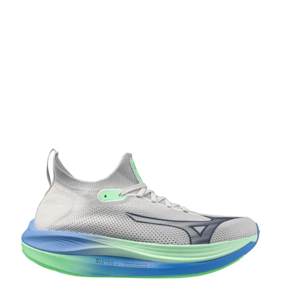 Mizuno Men's Neo Vista Running Shoes in Nimbus Cloud/Vintage Indigo/Neo Mint SS25 color - blue