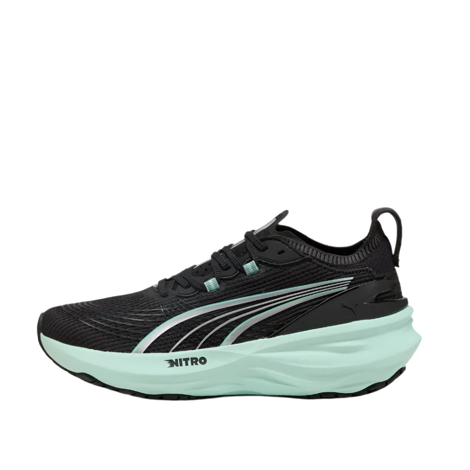 stylish shoe look PUMA Women's Foreverun NITRO 2 Running Shoes in PUMA Black/Mint Melt AW25